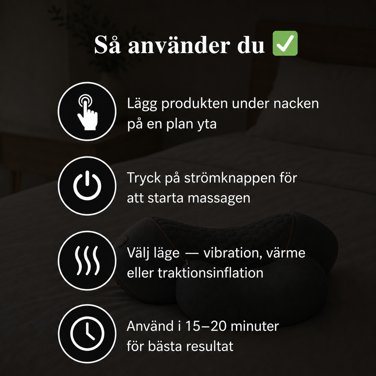 CerviCare 360™ — Elektrisk Nackterapi Med Värme, Vibration & Cervikalt Drag GlowNordic